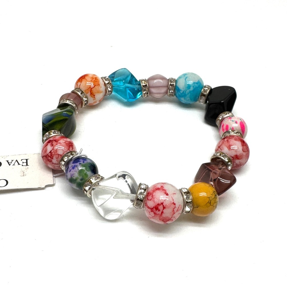 Carol for Eva Graham Multicolor Beaded Stretch Bracelet